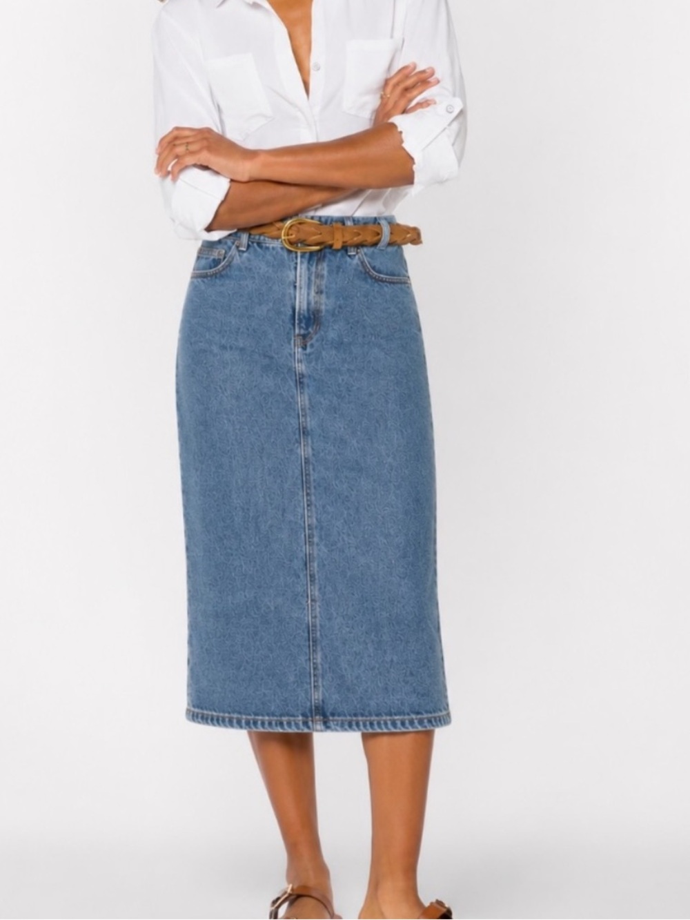 VELVET HEART denim Melissa denim midi skirt sz 28